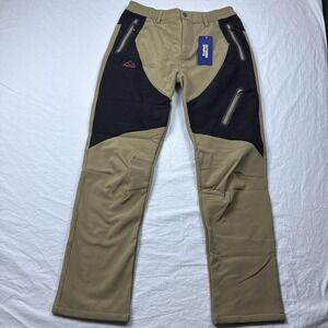 Outdoor Sports NWT Mens LARGE BROWN Black Pockets Insulated Pants